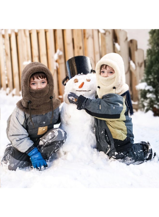 بينكو كمامات واند برووف، باليكلاڤا حرارية من الفراء، مع خيط تضبط، قبعة سنيود، دافئ للرقبة، سنيود حراري للفناء والجليد، للزِّلّة، ركوب التزلج على الثلج، ركوب الدراجات النارية، المشي في البرية، العمل في الهواء الطلق (الحجم M، الأبيض) - Image 3